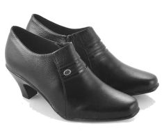 Everflow DK061 Sandal High Heel Wedges - Leather - Fiber - Modis Dan Cantik - Black