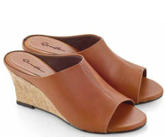 Everflow NK799 Sandal High Heel Wedges - Synth - Rubber - Modis Dan Cantik - Brown Comb