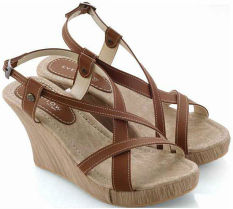 Everflow NK801 Sandal High Heel Wedges - Synth - Rubber - Modis Dan Cantik - Brown