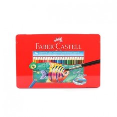 Faber Castell Watercolour Pencil Set of 36 Assorted Colour Tin Case - Intl