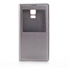 Fashion Luxury S-view Flip Sleep Leather Case Cover for Samsung Galaxy S5 V i9600 Silver- Intl