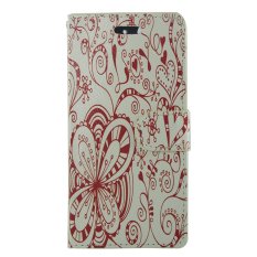 For Samsung Galaxy Core Plus G350 Case Moonmini PU Leather Flip Stand Case Wallet Card Holders Flower Decor