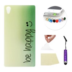 For Sony Xperia Z4 Moonmini Ultra-thin Soft TPU Phone Back Case Cover (Be Happy)