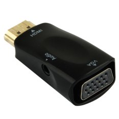 Full HD 1080P HDMI Male to VGA and Audio Adapter for HDTV / Monitor / Projector - Black