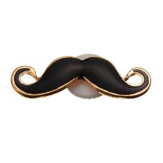 Funny Mustache Home Button Sticker For Apple iPhone 4/4S 5G 5C iPod Touch iPad Black - Intl