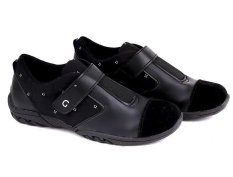 Garucci GNW 9049 Sepatu Anak Casual Laki-Laki - Sintetis+Canvas - Keren (Hitam)