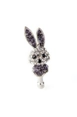 Generic 3.5mm Metal Rhinestone Rabbit Dustproof Anti Dust Earphone Ear Jack Cap Plug