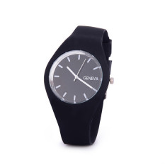 GENEVA silicone watch Color jelly watch ICE wristwatch KYNJDZ120-black - Intl