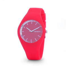GENEVA silicone watch Color jelly watch ICE wristwatch KYNJDZ120-red - Intl
