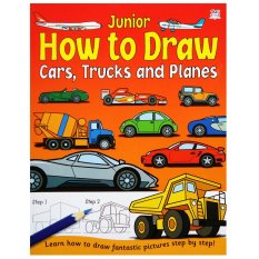 Genius Buku Anak Genius Junior How To Draw Cars, Trucks And Planes Learn How To Draw Fantastic Pictures Step By Step! - Cara Menggambar Mobil, Truk, Dan Pesawat Untuk Yunior