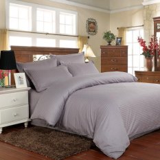 GoGoLife Reactive Printing 4pcs Bedding Sets Hotel & Home Solid Bedclothes Quilt Cover/Duvet Cover Sets#Silvery Grey