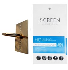 Gold Diamond Ring Stand (firmly stick on phone / phone cover case) + Gratis 1 Clear Screen Protector for Nokia Lumia 1020