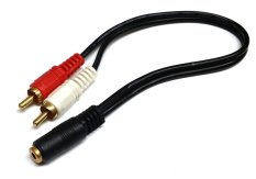 Gold Plated 3.5mm Stereo Female to RCA Male Y-Cable For Galaxy Tab 7-Inch, 8.9-Inch,10.1-Inch (Intl)