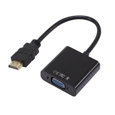Gold-Plated Active Hdmi To Vga Adapter (Male To Female) - Black- INTL