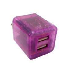 Grade A+ 2 Usb Adaptor LED Charger - Ungu