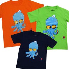 Gran Exito Baju Kaos Oblong Tee Anak Octopus (Orange)
