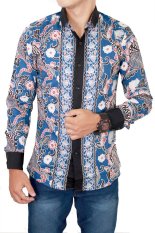 Gudang Fashion - Batik Modern Pria Lengan Panjang - Biru
