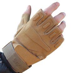 Half Finger Skid Motion Microfiber Wear Silica gel Fitness Tactical Sarung tangan Gloves (Intl)