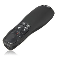 Handheld 2.4G Wireless Presenter Receiver Pointer Case Remote Control with Red Laser Pen Black- Intl