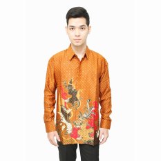 Hansen & Lisa Kemeja Batik Sutra Lengan Panjang Coklat