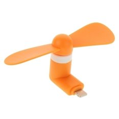 HAWEEL 3.5 inch Fashion Portable 8 Pin USB Phone Mini Fan with Two Leaves for iPhone 6 and 6 Plus / iPhone 5 and 5S / iPad Air(Orange) (Intl)