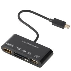 HDMI Adapter OTG Card Reader Connection KIT for Samsung S3/S4/NOTE2/NOTE3 (Black)