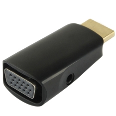 HDMI Full HD 1080P Female to VGA and Audio Adapter for HDTV / Monitor / Projector - Black