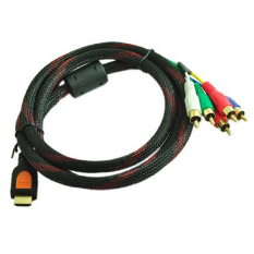 HDMI High Speed to 5 RCA Cable Gold Plated 1.5 Meter - Black