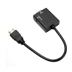 HDMI to VGA Adapter with Audio Port - Hitam