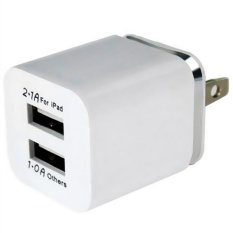 High Quality 5V 2.1/1A Double US Plug Wall Charger f iPhone Samsung Galaxy HTC Phones Adapter- Intl