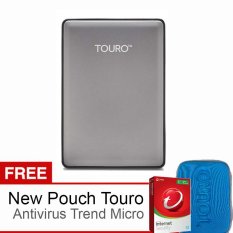 Hitachi HGST Touro S 500GB 7200RPM - Abu-abu + Free New Pouch Touro + Antivirus Trend Micro