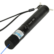 Hot 303 Laser Pointer Pen Adjustable Focus 532nm Beam + Battery & Charger Blue- INTL