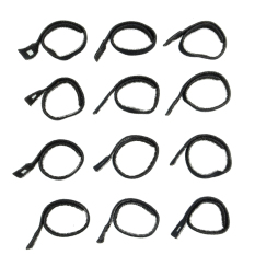 Hot Magic 10PCS 20CM Velcro Cable Straps Wrap Wire Hook And Loop Black Portable - Intl