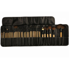 Hot Spot 32 Pc Black Wood Color Makeup Brush Set Beauty Equipment Makeup Kits - Intl
