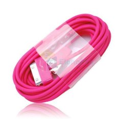 iLife ELONGPRO 3M 10 feet USB Sync cable for apple New iPad 2 3 iPod 4G iPhone 4 4s Hot (Pink)