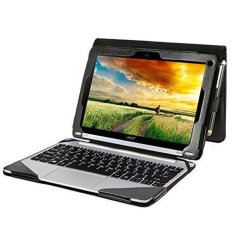 iLife Evecase Acer Aspire Switch 10 SW5 Case (SW5-012 / SW5-011) , 2-in-1 Leather Keyboard Portfolio Stand Case Cover for Acer Aspire Switch 10 SW5 (SW5-012 / SW5-011) 10.1-Inch Tablet PC - Black