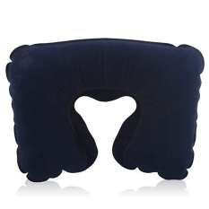 iLife store Inflatable Travel Neck Pillow with Eye Mask and Ear Buds Black