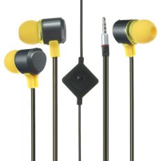 In ear Headphones Earphones Phone Headset Black and Yellow - Intl
