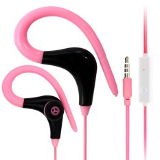 In-Ear Wired Sports Earphone Headset with Microphone for MP3 Mobil Phone (Pink) (Intl)