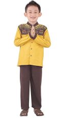 Inficlo SNY 204 Baju koko setelan Anak Laki-laki - Cotton - Bagus (Kuningcoklat)
