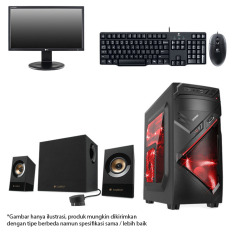 Intel - PC Gaming + Monitor + Keyboard + Speaker - Intel Core i3 4150 - RAM 8 GB - HDD 1 TB - Hitam