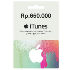 iTunes Gift Card Region Indonesia Rp. 650.000,-