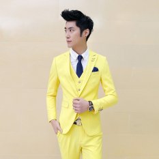 Jaket Kulit - Jas Pria Color Trendy Style - Kuning