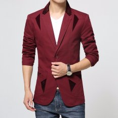 Jaket Kulit - Jas Pria Slim Fit New Desain - Merah