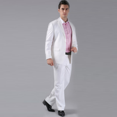 Jaket Kulit - Setelan Jas dan Celana Maskulin - White