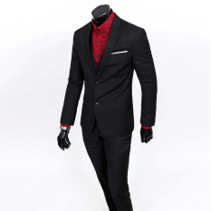 Jaket Kulit - Setelan Jas Pria Black Style Performance - Hitam
