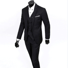 Jaket Kulit - Setelan Jas Pria Trend Fashion - Hitam