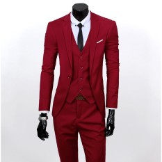 Jaket Kulit - Setelan Jas Pria Trend Stylish - Merah