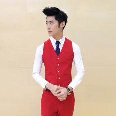 Jaket Kulit - Vest Jas Pria Design Style - Merah