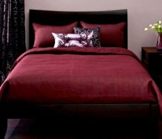 Jaxine Bed Cover Katun Prada Tanpa Sprei Maroon Polos Uk. Single Bed
